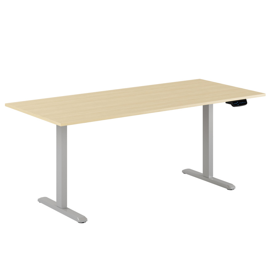 Ergo Höj-/Sänkbart Skrivbord — Silvergrå
